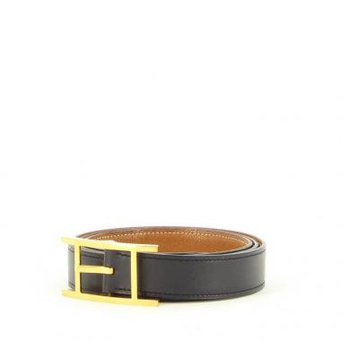 Ceinture en cuir box marron
