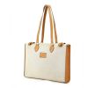 Shopping bag Hermès Kaba in tela beige e pelle naturale - 00pp thumbnail
