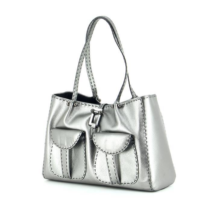Renaud Pellegrino Metallics Bag in Silvered Leather - 00pp