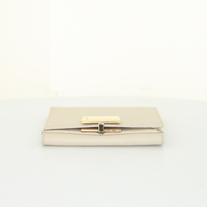 Billetera Salvatore Ferragamo en cuero beige - Detail D4