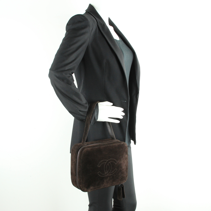 Sac boite en daim marron - Detail D1