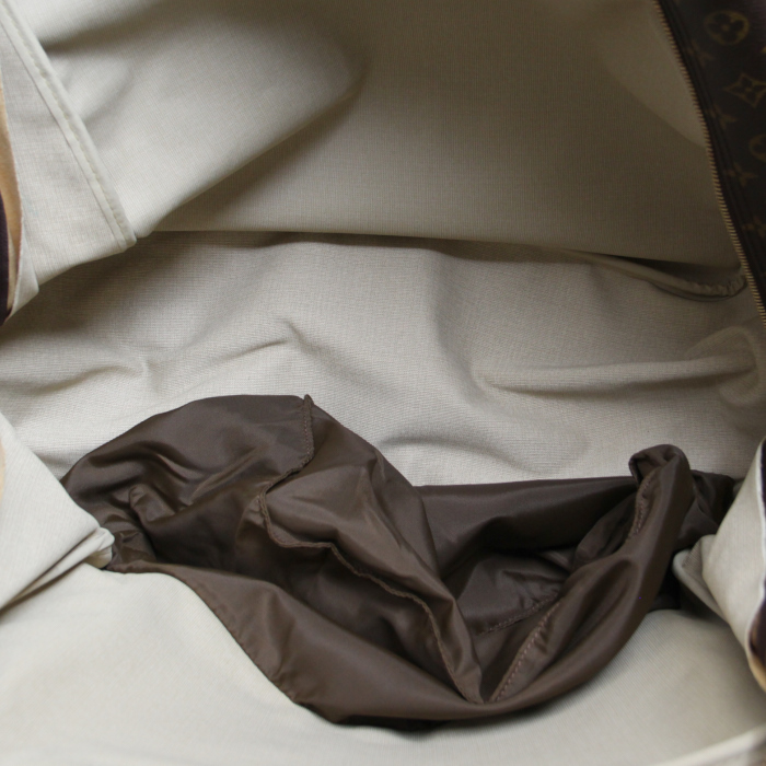 Sac de voyage en toile monogram enduite et cuir naturel - Detail D2