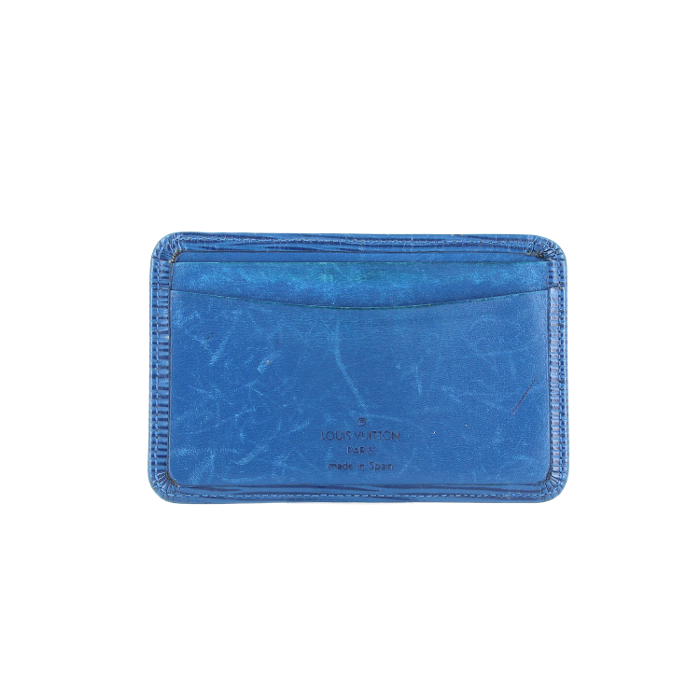 Louis Vuitton card wallet in blue epi leather - Detail D1