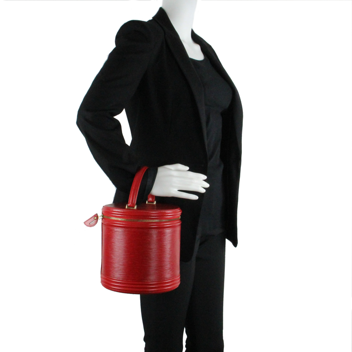 Cannes vanity case in red epi leather - Detail D1