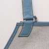 Shopping bag in canvas and blue leather - Detail D5 thumbnail