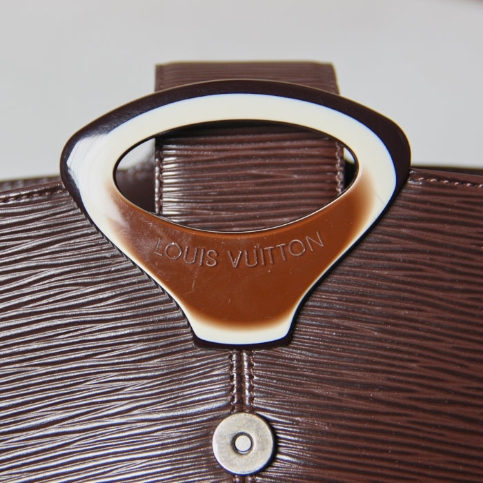 Sac en cuir épi marron - Detail D3