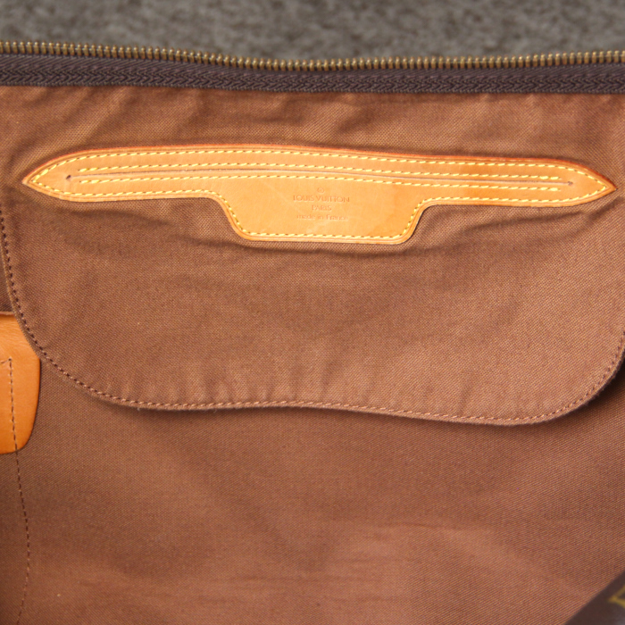 Travel bag in monogram canvas and natural leather - Detail D3