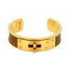 Hermès Kelly bracelet en plaqué or et lézard marron - 00pp thumbnail