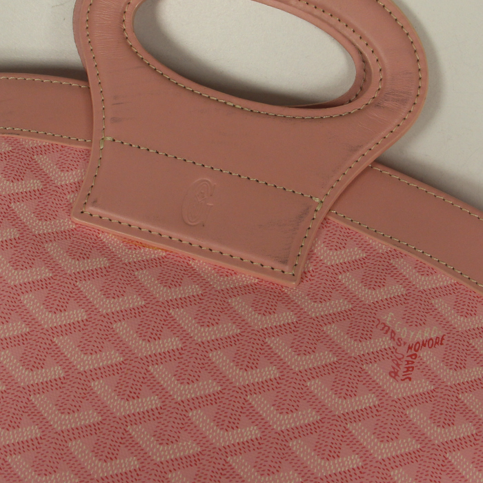 Sac de week end en toile monogram et cuir rose - Detail D4