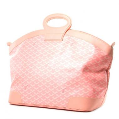 Borsa da weekend in tela monogram e pelle rosa