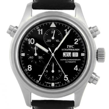 Reloj IWC Pilot Duplicado cronógrafo de acero ref.  3713 circa 2000