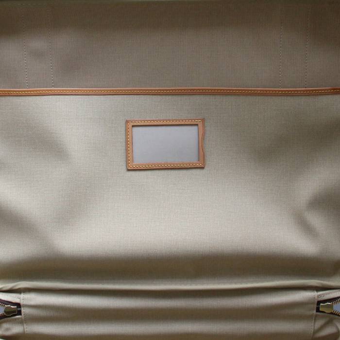 Valigia in tela monogram cerata e pelle naturale - Detail D3