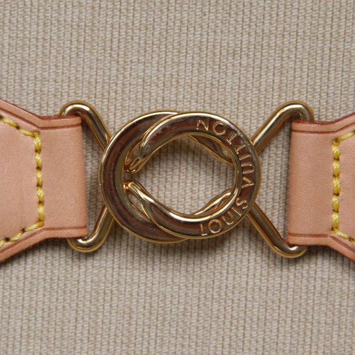 Valigia in tela monogram cerata e pelle naturale - Detail D4