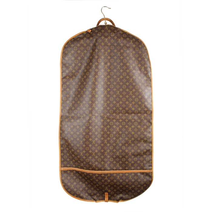 Louis Vuitton Housse porte-habit en toile monogram et cuir naturel - Detail D1