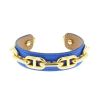 Hermes blue leather bracelet and gold-plated chain - 00pp thumbnail