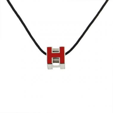 Hermès Cage d'H pendant in palladium and enamel