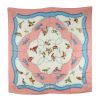 Foulard Hermès Carre Hermes - Scarf in twill di seta celeste rosa e bianca con motivo - 00pp thumbnail