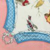 Foulard Hermès Carre Hermes - Scarf in twill di seta celeste rosa e bianca con motivo - Detail D2 thumbnail
