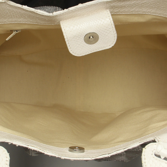 Handbag in white python - Detail D2