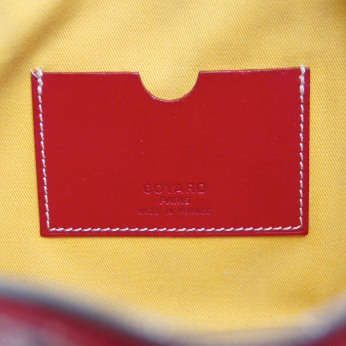 Borsa in tela monogram cerata e pelle rossa - Detail D4