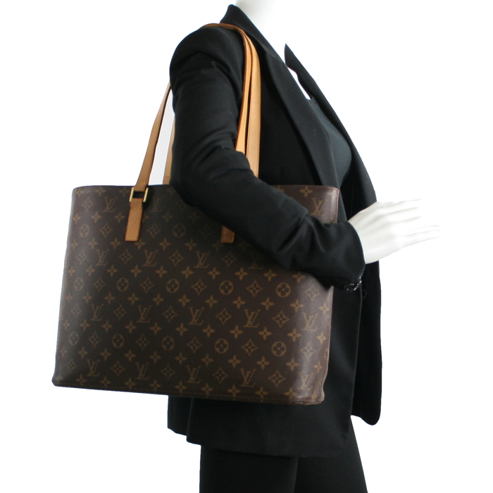 Louis Vuitton Cabas "Luco" Toile Monogram et Cuir Naturel - Detail D1