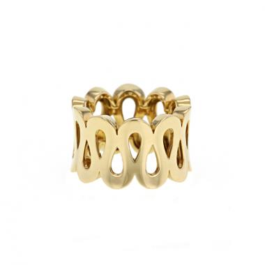 Hemstitched ring in yellow gold