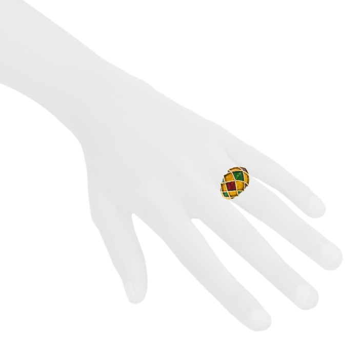 1960's ring in yellow gold and enamel - Detail D1