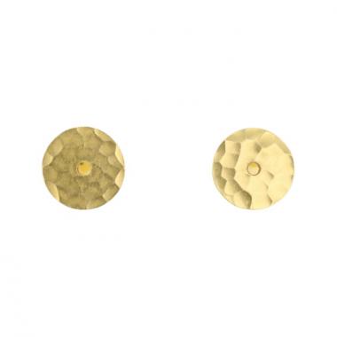 Dinh Van boucles d'oreilles Pi Chinois en or jaune martelé