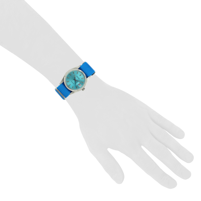 Montre Rolex Oyster Date Precision 6694 Cadran Turquoise vers 1977 - Detail D1