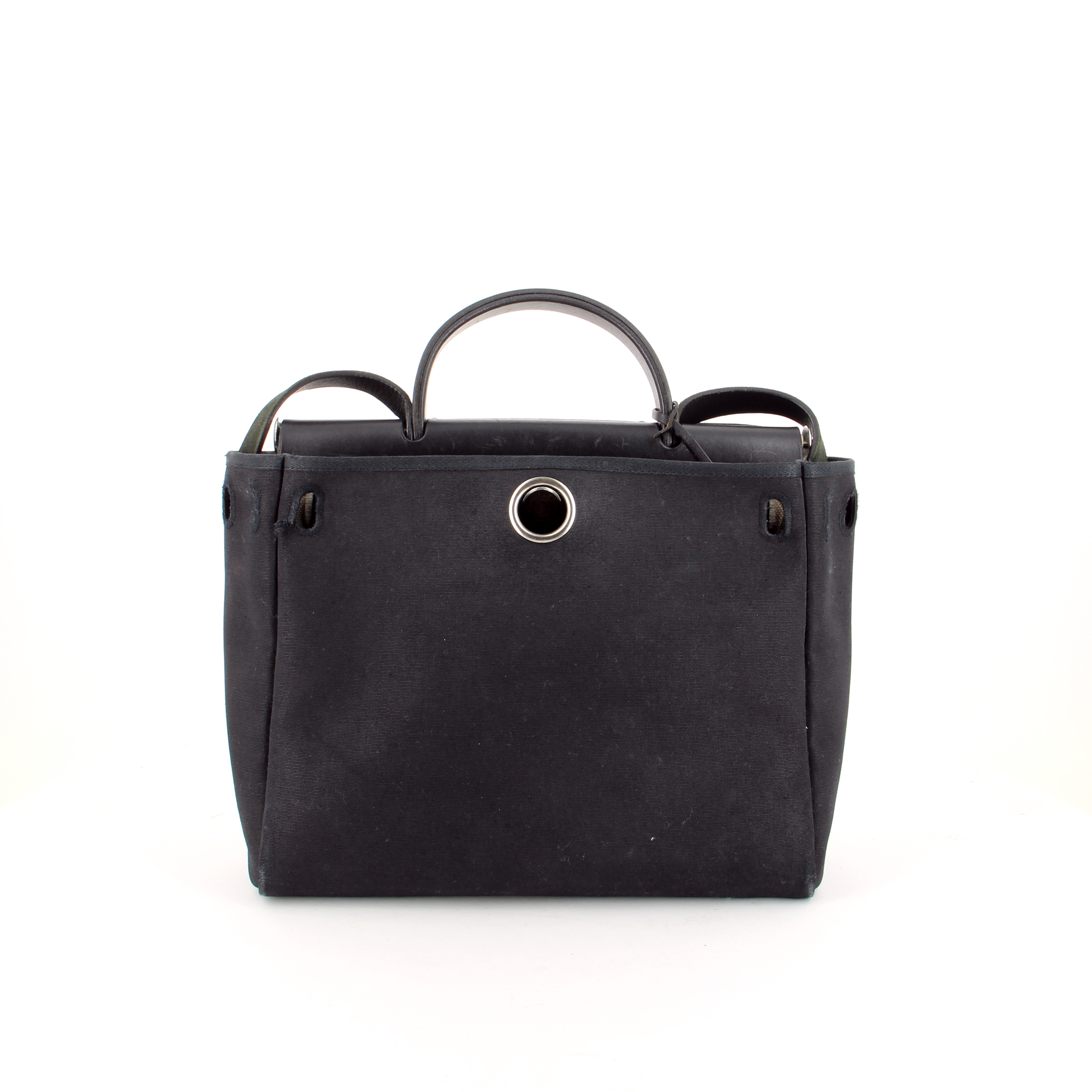 Hermès Herbag in bicolore canvas and leather - Detail D1