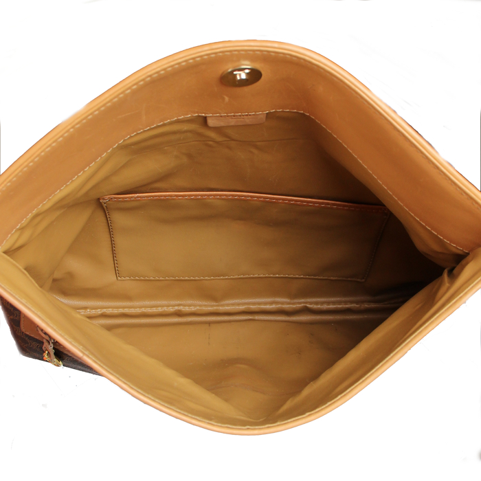 Celine pochette en toile monogram et cuir naturel - Detail D2