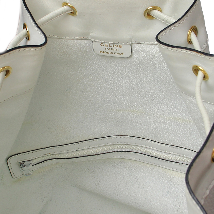 Louis Vuitton Drawstring in white leather - Detail D3