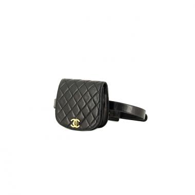 Chanel pochette ceinture en cuir matelassé noir
