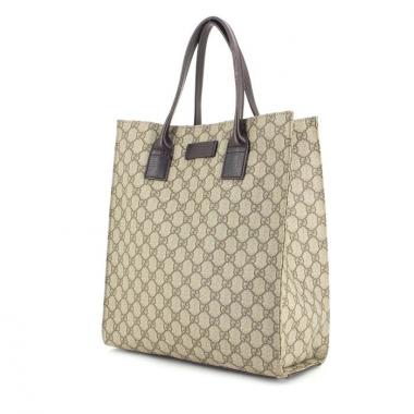 Gucci cabas en toile monogram beige et cuir marron