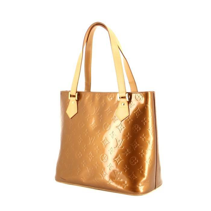 Louis Vuitton Houston Monogram Yellow/Gold Patent Leather Tote Shoulder Bag