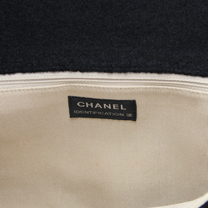 Chanel sac 2.55 en toile jersey noire - Detail D3