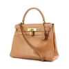 Kelly 28 cm handbag in gold Courchevel leather - 00pp thumbnail