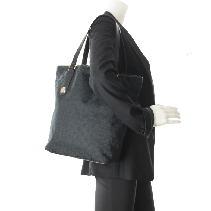 Bolso de mano en lona Monogram y cuero negro - Detail D1