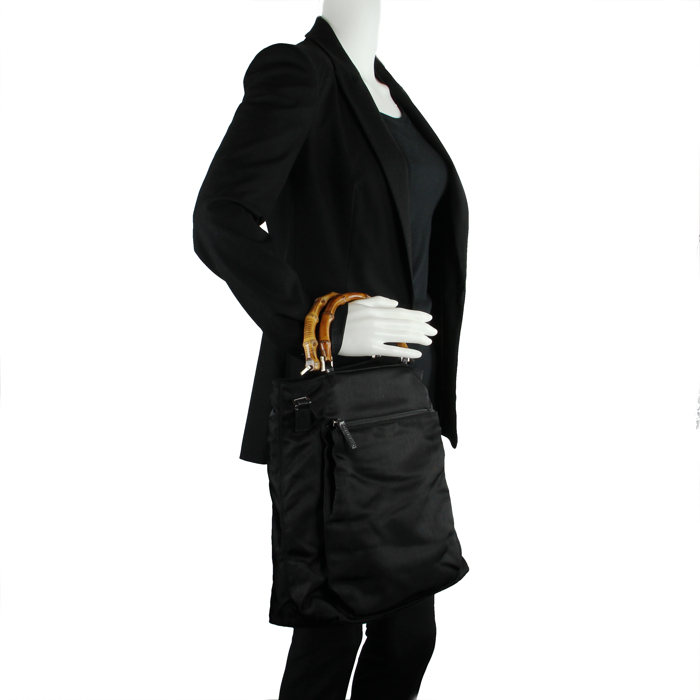 Gucci Bambou en toile noire  - Detail D2