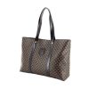 Shopping bag in tela monogram cerata nera e pelle nera - 00pp thumbnail