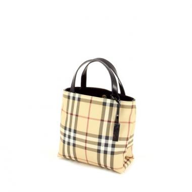 Burberry in Haymarket canvas and black leather