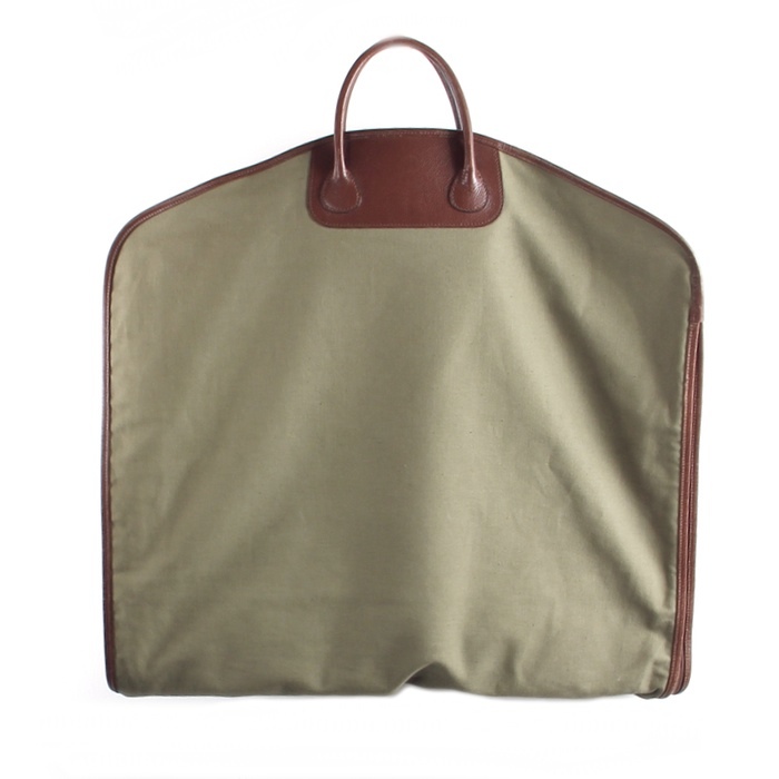 Hermes clothes stand in green canvas and brown leather - Detail D1