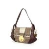 Fendi Compilation Handbag in golden brown, silver and gold tricolor leather and monogram canvas - 00pp thumbnail