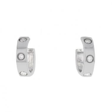 Cartier Love Hoop Earrings in White Gold and Diamonds