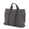 Hermes shopping bag in grey canvas - 00pp thumbnail