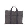 Hermes shopping bag in grey canvas - 360 thumbnail