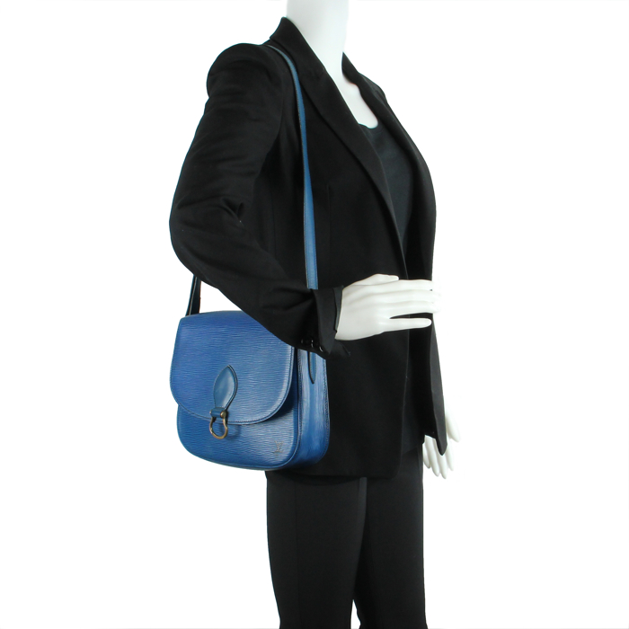 Louis Vuitton Saint Cloud in blue epi leather - Detail D1