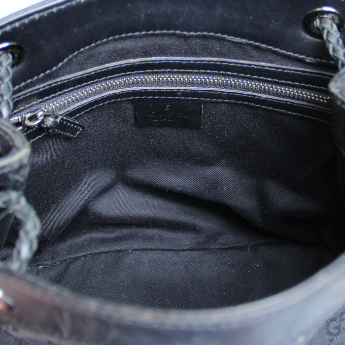 Bolso de mano en lona Monogram y cuero negro - Detail D3