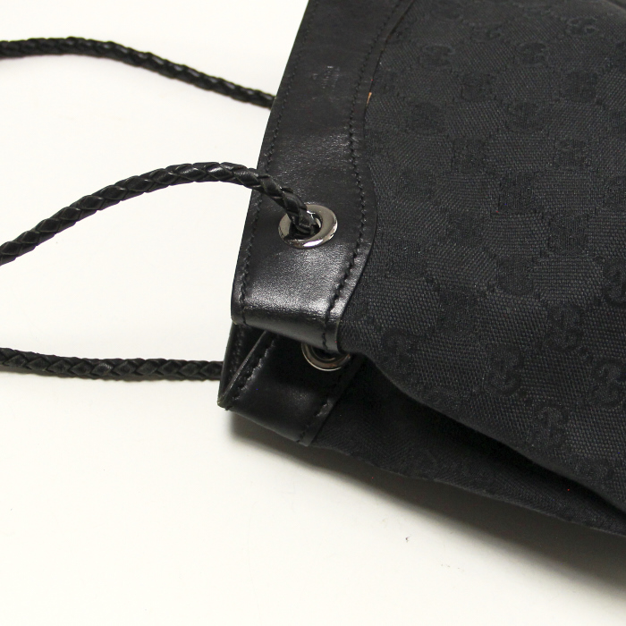 Gucci sac en toile monogram et cuir noir - Detail D5