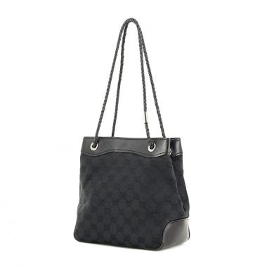 Bolso de mano en lona Monogram y cuero negro